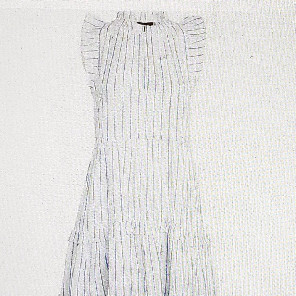 ME+EM White Sleeveless Tiered Striped Dress